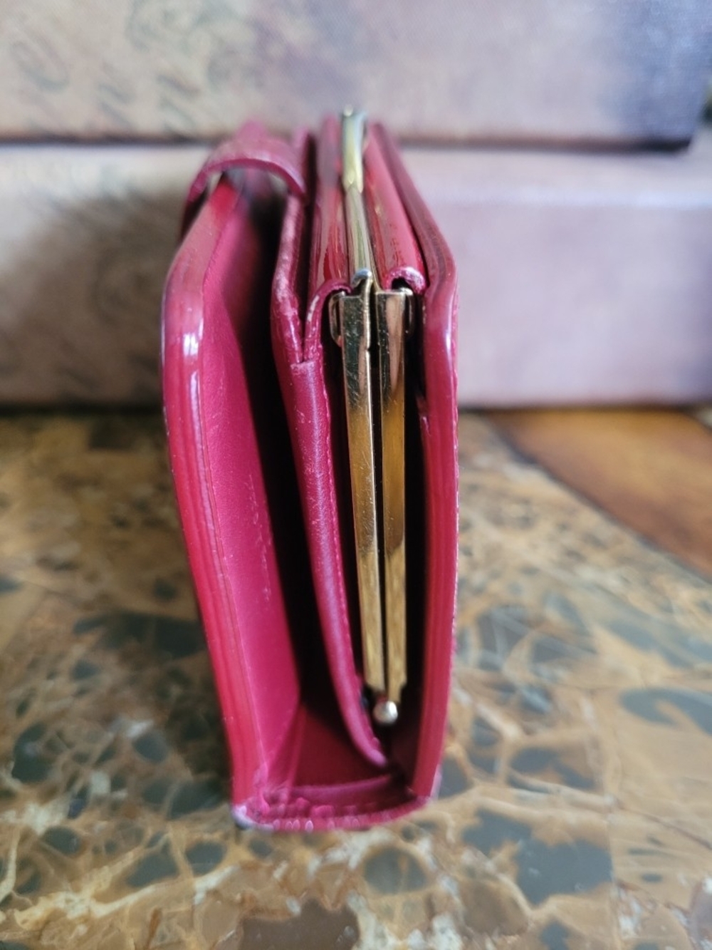 Louis Vuitton Red Vernis Compact Wallet - Picture 3 of 9